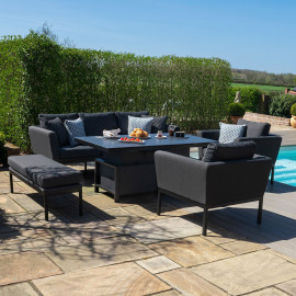 Pulse 3 Seat Sofa Set with Rising Table / Charcoal