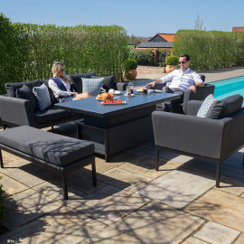 Pulse 3 Seat Sofa Set with Rising Table / Charcoal
