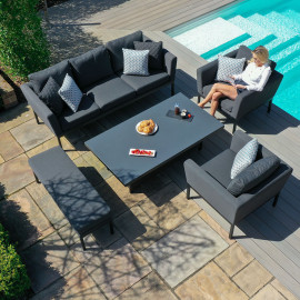 Pulse 3 Seat Sofa Set with Rising Table / Charcoal