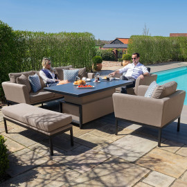 Pulse 3 Seat Sofa Set with Rising Table / Taupe
