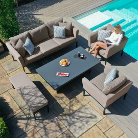 Pulse 3 Seat Sofa Set with Rising Table / Taupe