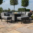 Pulse Deluxe Square Corner Dining Set - with Fire Pit Table / Flanelle
