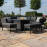 Pulse Deluxe Square Corner Dining Set - with Fire Pit Table / Charcoal