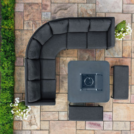 Pulse Deluxe Square Corner Dining Set - with Fire Pit Table / Charcoal