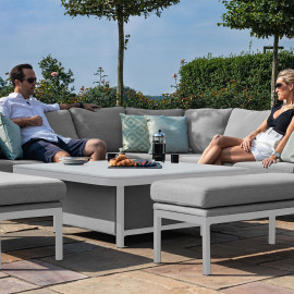 Pulse Deluxe Square Corner Dining Set with Rising Table / Lead Chine