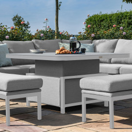 Pulse Deluxe Square Corner Dining Set with Rising Table / Lead Chine