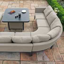 Pulse Deluxe Square Corner Dining Set with Rising Table / Taupe