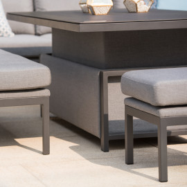 Pulse Rectangular Corner Dining Set with Rising Table / Flanelle
