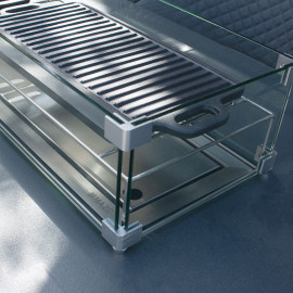 Pulse Rectangular Corner Dining Set - With Fire Pit Table / Flanelle