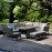 Pulse Left Handed Rectangular Corner Dining Set with Fire Pit / Flanelle