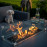 Pulse Left Handed Rectangular Corner Dining Set with Fire Pit / Flanelle