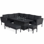 Pulse Rectangular Corner Dining Set - With Fire Pit Table / Charcoal