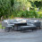 Pulse Left Handed Rectangular Corner Dining Set with Rising Table / Flanelle