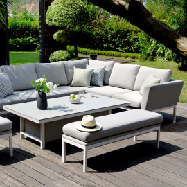 Pulse Left Handed Rectangular Corner Dining Set with Rising Table / Lead Chine