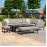 Pulse Left Handed Rectangular Corner Dining Set with Rising Table / Taupe
