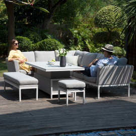 Pulse Rectangular Corner Dining Set with Rising Table / Lead Chine