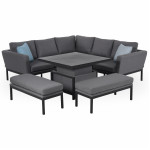 Pulse Square Corner Dining Set with Rising Table / Flanelle