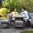 Pulse Square Corner Dining Set with Rising Table / Flanelle