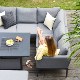 Pulse Square Corner Dining Set with Rising Table / Flanelle