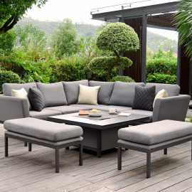 Pulse Square Corner Dining Set with Rising Table / Flanelle