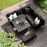 Pulse Square Corner Dining Set - With Fire Pit Table / Charcoal
