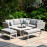 Pulse Square Corner Dining Set with Rising Table / Lead Chine