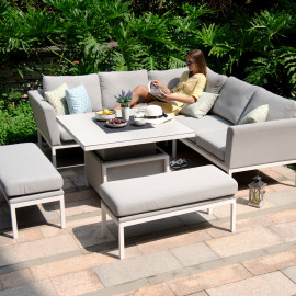 Pulse Square Corner Dining Set with Rising Table / Lead Chine