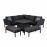 Pulse Square Corner Dining Set with Rising Table / Charcoal