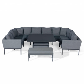 Pulse U Shape Corner Dining Set with Rising Table / Flanelle