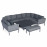 Pulse U Shape Corner Dining Set with Rising Table / Flanelle