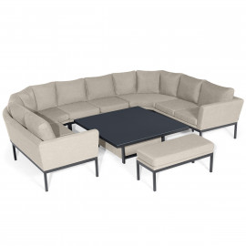 Pulse U Shape Corner Dining Set with Rising Table / Oatmeal