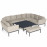 Pulse U Shape Corner Dining Set with Rising Table / Oatmeal