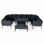 Pulse U Shape Corner Dining Set with Rising Table / Charcoal