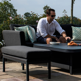 Pulse U Shape Corner Dining Set with Rising Table / Charcoal