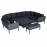 Pulse U Shape Corner Dining Set with Rising Table / Charcoal