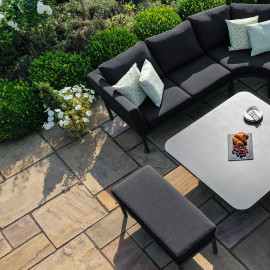 Pulse U Shape Corner Dining Set with Rising Table / Charcoal