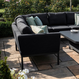 Pulse U Shape Corner Dining Set with Rising Table / Charcoal
