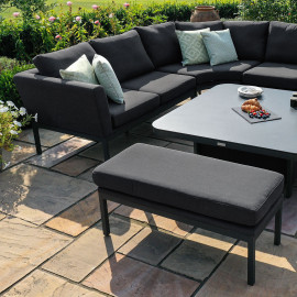 Pulse U Shape Corner Dining Set with Rising Table / Charcoal