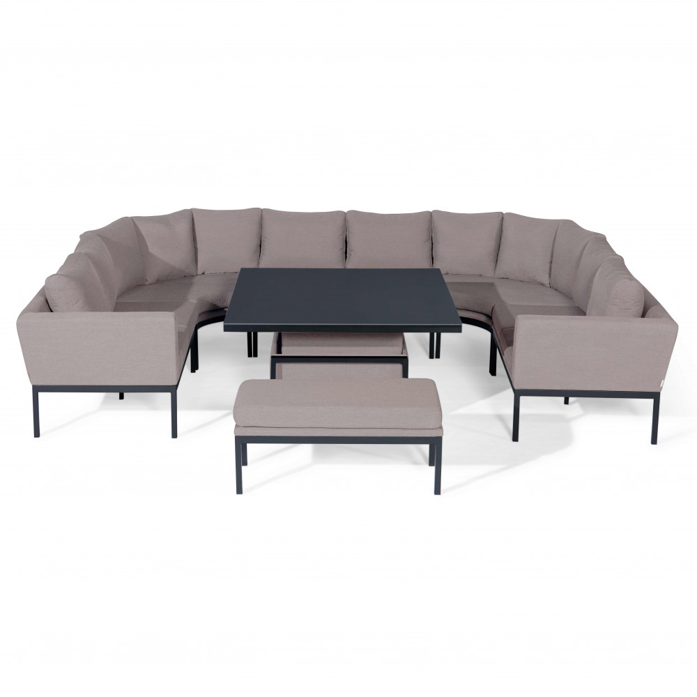 Pulse U Shape Corner Dining Set with Rising Table / Taupe