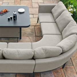 Pulse U Shape Corner Dining Set with Rising Table / Taupe