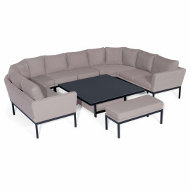 Pulse U Shape Corner Dining Set with Rising Table / Taupe