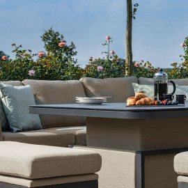 Pulse U Shape Corner Dining Set with Rising Table / Taupe