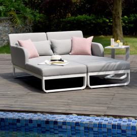 Unity Double Sunlounger / Lead Chine