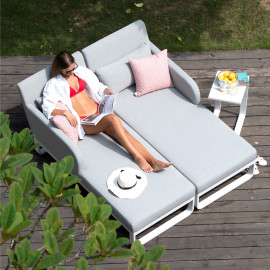 Unity Double Sunlounger / Lead Chine