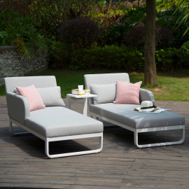Unity Double Sunlounger / Lead Chine