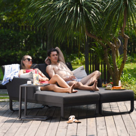 Unity Double Sunlounger / Charcoal
