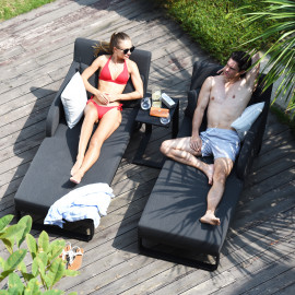 Unity Double Sunlounger / Charcoal