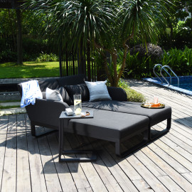 Unity Double Sunlounger / Charcoal