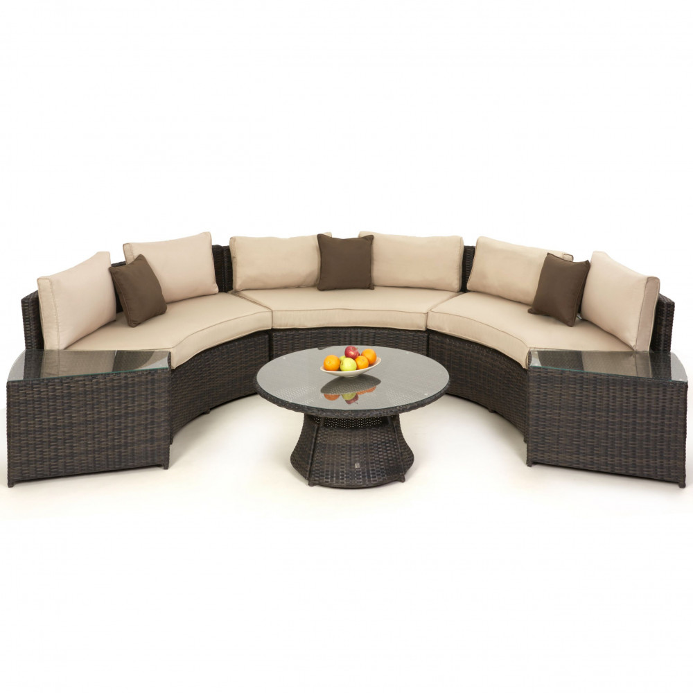 Half Moon Sofa Set / Brown