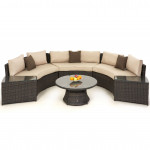 Half Moon Sofa Set / Brown